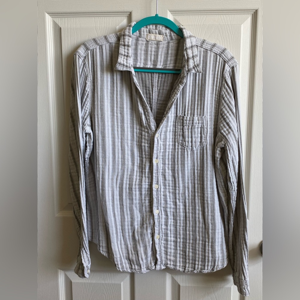 CP Shades Cotton V-neck Button Down Shirt